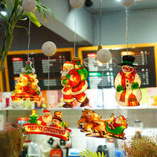 Load image into Gallery viewer, Christmas Decorative Lights Shop Window Ornament Balcony Window Sucker Led Hanging Lamp Christmas Lighting Scene Layout
