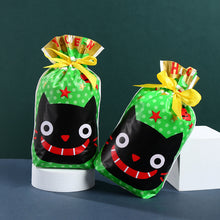 Load image into Gallery viewer, 50 Pcs/set Halloween Ribbon Drawstring Bag Candy Bag Gift Bag Drawstring Bag Hand Gift Snowflake Crisp Snack Packaging Bag
