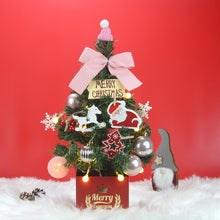 Load image into Gallery viewer, Korean Style Pink Mini Christmas Tree Set Desktop Christmas Tree Ornaments Led Gold 60cm Snow Tree Gift with Light

