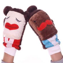 Load image into Gallery viewer, Plush Halter Gloves for Women Winter Warm Fleece-Lined Thickened Ins Trendy Students Cold-Proof Winter
