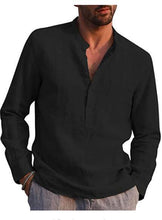 Load image into Gallery viewer, Men's Long Sleeve V-neck Casual Beach Linen Shirt Men's Clothing
