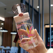 Load image into Gallery viewer, Water Bottle Adult Straw Water  with Rope Handle Scale Plastic Water Bottle Drop-Resistant Outdoor Portable Student Kettle Cup
