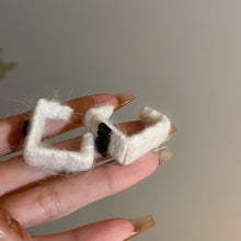 Load image into Gallery viewer, Autumn and Winter New Plush C- Type Ear Ring Simple Earrings Beautiful Circle Large Circle High-Grade Earrings
