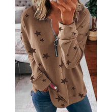 Load image into Gallery viewer, Women's All-Match XINGX Printed Long-Sleeved Zipper Pullover Sweater
