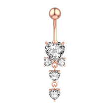 Load image into Gallery viewer, Jewelry Chain Pentagram Zircon Belly Ring Navel Stud Piercing
