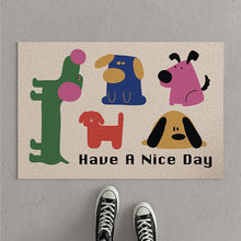 Load image into Gallery viewer, Cute Puppy Pattern Entrance Door Mat Silk Ring Material Dustproof Mat PVC Non-Slip Stain-Resistant Carpet
