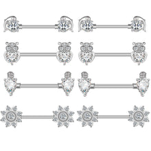 Load image into Gallery viewer, Zircon Nipple Ring Adhesive Nail Factory Piercing Jewelry
