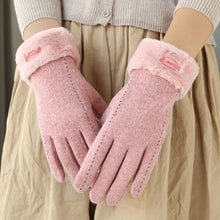 Load image into Gallery viewer, Cashmere Wool Gloves for Women Winter Cute Riding Warm Velvet Padded Thickened Touch Screen Cold-Proof Skiing
