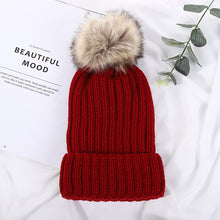 Load image into Gallery viewer, Knitted Wool Hat Winter Warm Fashion Wool Fluffy Ball Cap Fashion Thickened
