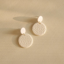 Load image into Gallery viewer, Clay Texture Acrylic Earrings Long Contrast Color Solid Color Combination Earrings
