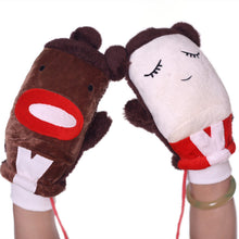 Load image into Gallery viewer, Plush Halter Gloves for Women Winter Warm Fleece-Lined Thickened Ins Trendy Students Cold-Proof Winter
