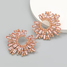 Load image into Gallery viewer, Alloy Diamond Rhinestone SUNFLOWER Earrings Female Super Flash Hipster Dinner Earrings
