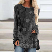 Load image into Gallery viewer, Women's Autumn and Winter Ethnic Style Retro Loose Long Sleeve plus Size Fashion T-shirt

