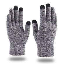 Load image into Gallery viewer, Knitted Gloves Autumn and Winter Fleece-Lined Thickened plus-Sized Wool Keep Warm Touch Screen Gloves
