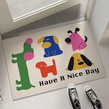Load image into Gallery viewer, Cute Puppy Pattern Entrance Door Mat Silk Ring Material Dustproof Mat PVC Non-Slip Stain-Resistant Carpet
