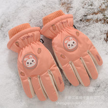 Load image into Gallery viewer, Five-Finger Ski Gloves Cute Cartoon Crocodile Rabbit Velvet Thickened Windproof Cycling Non-Slip
