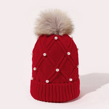Load image into Gallery viewer, Women's Woolen Knitted Hat Korean Style Autumn and Winter Warm Fluffy Ball Cap Thickened All-Matching Face Slimming Travel Hat

