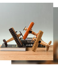 Load image into Gallery viewer, Wooden Vintage Handmade Airplane Scale Model Ornaments Decor Creative Home Desktop Retro Aircraft Decoration Toy Gift Collection
