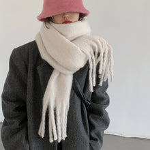 Load image into Gallery viewer, Pure Color Thickened Lengthened Scarf for Women 2023 Autumn and Winter New Korean Style Winter Student Versatile Shawl Scarf Pink
