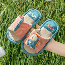 Load image into Gallery viewer, Slippers Spring and Autumn Linen Slippers Boys and Girls Summer Cartoon Dinosaur Slippers Indoor Non-Slip

