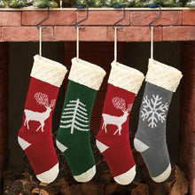 Load image into Gallery viewer, New Christmas Decorations Knitted Acrylic Plaid Socks Head Hotel Home Christmas Stockings
