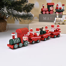 Load image into Gallery viewer, Christmas Decorations Wooden Four-Section Train Christmas Gifts for Children Window Desktop Decoration Cake Decoration
