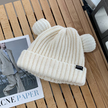 Load image into Gallery viewer, 2023 Cute Bear Warm Face Small Knitted Hat Children All-Match Cold Protection in Autumn and Winter Earflaps Woolen
