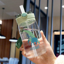 Load image into Gallery viewer, Water Bottle Adult Straw Water  with Rope Handle Scale Plastic Water Bottle Drop-Resistant Outdoor Portable Student Kettle Cup
