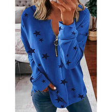 Load image into Gallery viewer, Women's All-Match XINGX Printed Long-Sleeved Zipper Pullover Sweater
