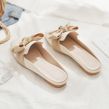 Load image into Gallery viewer, Girl's Heart Heel-Free Lazy Pump Half Slippers Women's Flat for Outdoors Fashion Casual Bow Pumps Women's
