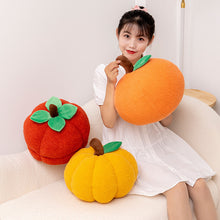 Load image into Gallery viewer, Cute Fruit Pillow Doll Plush Toy Orange Orange Pumpkin Persimmon Simulation Vegetable Living Room Decoration
