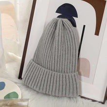 Load image into Gallery viewer, Winter Knitting Vertical Bar Baby's Knit Hat Outdoor Pure Color Warm Keeping Windproof Sleeve Cap New Knitted Woolen Cap Simple
