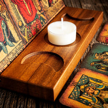 Load image into Gallery viewer, Crystal Three-Phase Moon Card Album Bracket Wooden Candlestick Ornaments
