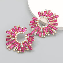 Load image into Gallery viewer, Alloy Diamond Rhinestone SUNFLOWER Earrings Female Super Flash Hipster Dinner Earrings
