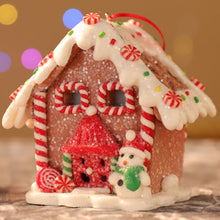 Load image into Gallery viewer, Christmas Decorations Polymer Clay Luminous Christmas House Creative Christmas LED Luminous Christmas House Christmas Decoration Pendant

