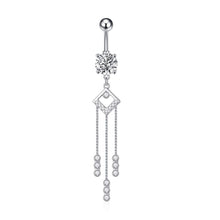 Load image into Gallery viewer, Zircon Tassel Belly Ring Navel Stud Piercing Jewelry
