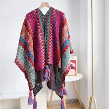 Load image into Gallery viewer, Ethnic Style Shawl Lijiang Scarf Travel Shawl Cape Outer Wear Thickened Cloak Robe
