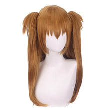Load image into Gallery viewer, Cardamom Wig Neon Genesis Evangelion Eva Mingrixiang Cosplay Wig Orange Double Braid Tiger Clip
