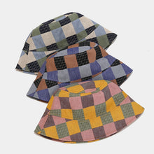 Load image into Gallery viewer, Colorful Plaid Fisherman Hat Outdoor Travel Vacation Wide Brim Sun Hat Sun-Shade Fisherman Hat

