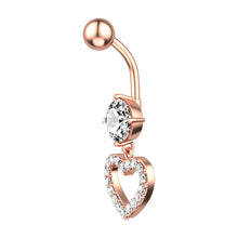 Load image into Gallery viewer, New Peach Heart Zirconium Navel Ring Navel Stud Piercing Jewelry

