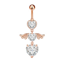 Load image into Gallery viewer, Collapsable Pole Zircon Navel Ring Navel Stud Piercing Jewelry
