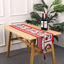 Load image into Gallery viewer, Christmas Decorations Knitted Fabric Table Runner Creative Christmas Table Runner Dining Table Santa Claus Decoration Home Dress up
