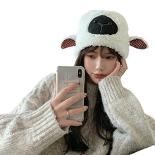 Load image into Gallery viewer, Japanese Style Students Sweet Cute Ears Little Sheep Hat Female Winter Plush Thickened Warm Lamb

