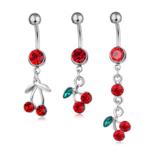 Load image into Gallery viewer, Piercing Jewelry Fruit Cherry Pendant Belly Ring Navel Stud
