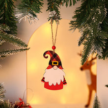 Load image into Gallery viewer, Christmas Decorations Painted Wooden Small Pendant Christmas Tree Faceless Old Rudolf Pattern Pendant
