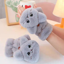 Load image into Gallery viewer, Cute Student Fleece-Lined Thickened Flip Cycling Cold Protection Warm Plush Gloves for Women Winter

