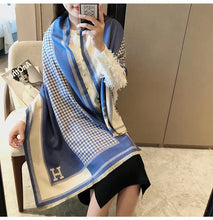 Load image into Gallery viewer, Women's Cashmere Scarf Shawl Winter All-Matching Talma Korean Style H Letter Scarf Warm

