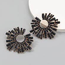 Load image into Gallery viewer, Alloy Diamond Rhinestone SUNFLOWER Earrings Female Super Flash Hipster Dinner Earrings
