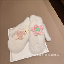 Load image into Gallery viewer, Autumn and Winter Women's Outdoor Riding Gloves Cartoon Cute Rabbit Thickened Fleece Warm Gloves
