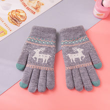 Load image into Gallery viewer, Thickened Touch Screen Thermal Gloves Men's and Women's Fleece-Lined Wool Touch Screen Gloves Deer Knitted Gloves
